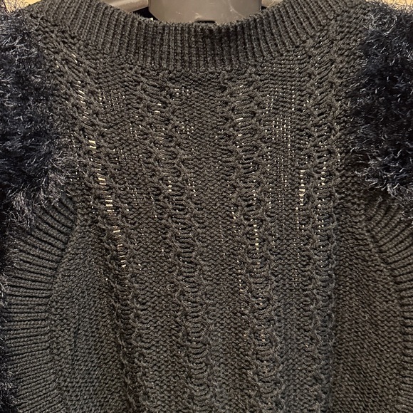 Black POL knit fur sweater vest UNIQUE size small NEW - Picture 4 of 7